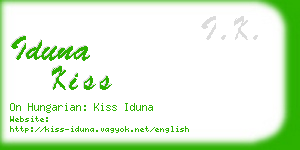 iduna kiss business card